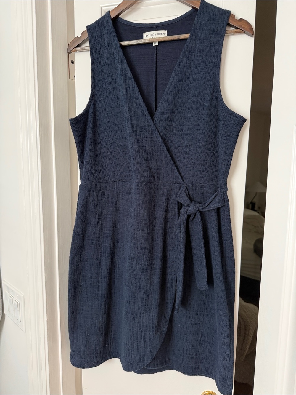 Madewell Navy Wrap Dress with Side Tie